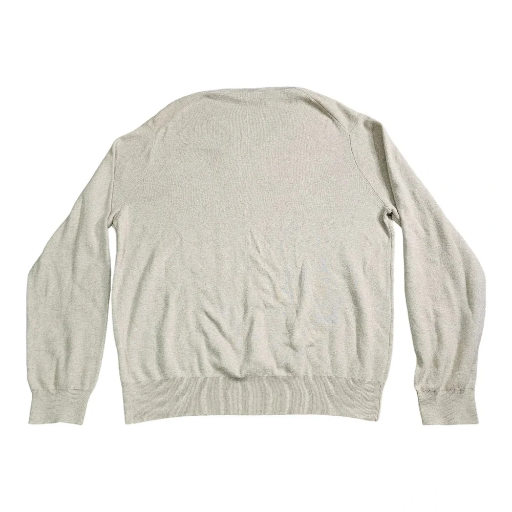 Polo Ralph Lauren Sweater Mens XL Beige Pima Cotton V-Neck Long Sleeve Heather
